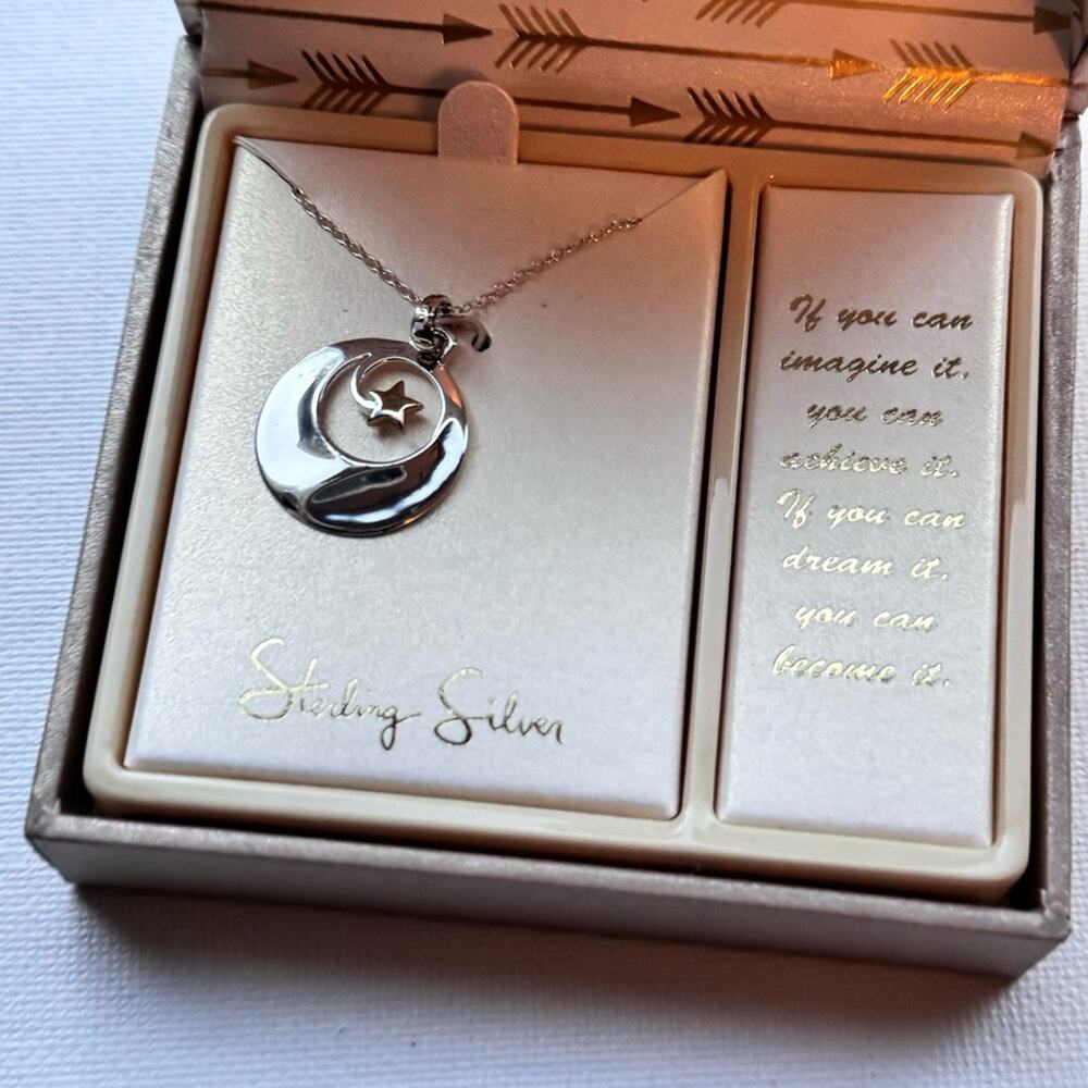 Sterling Silver Star Pendant and Necklace Motivational Quote Saying Gift Box